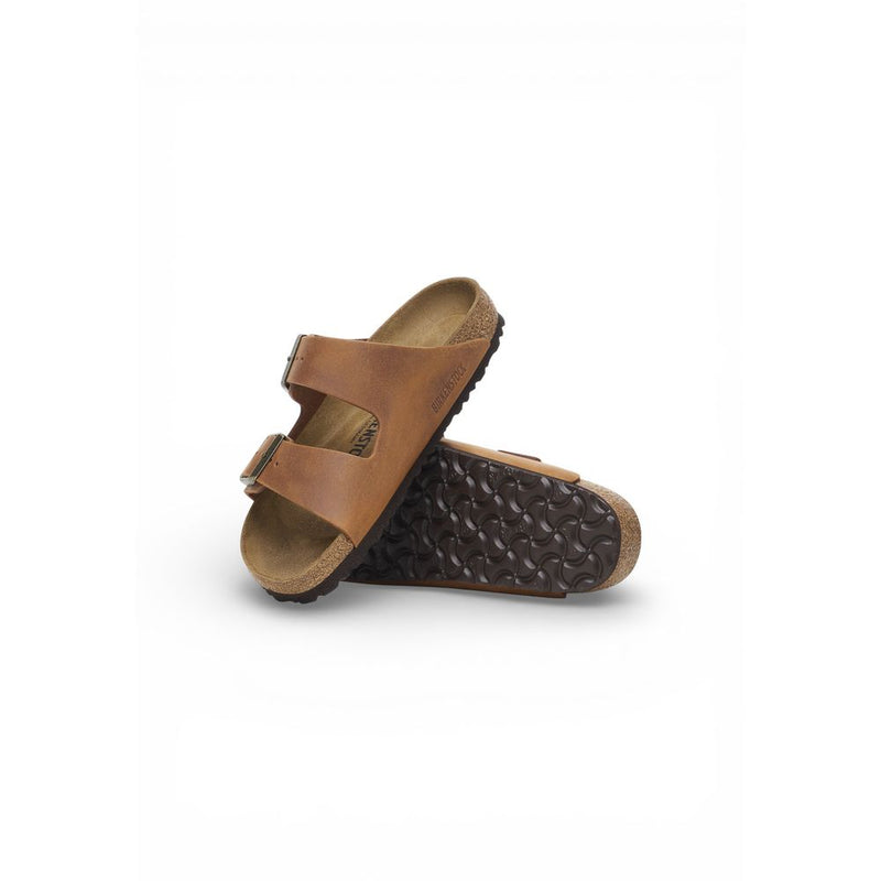 Birkenstock Arizona Brown Leather Flat Sandals for Men