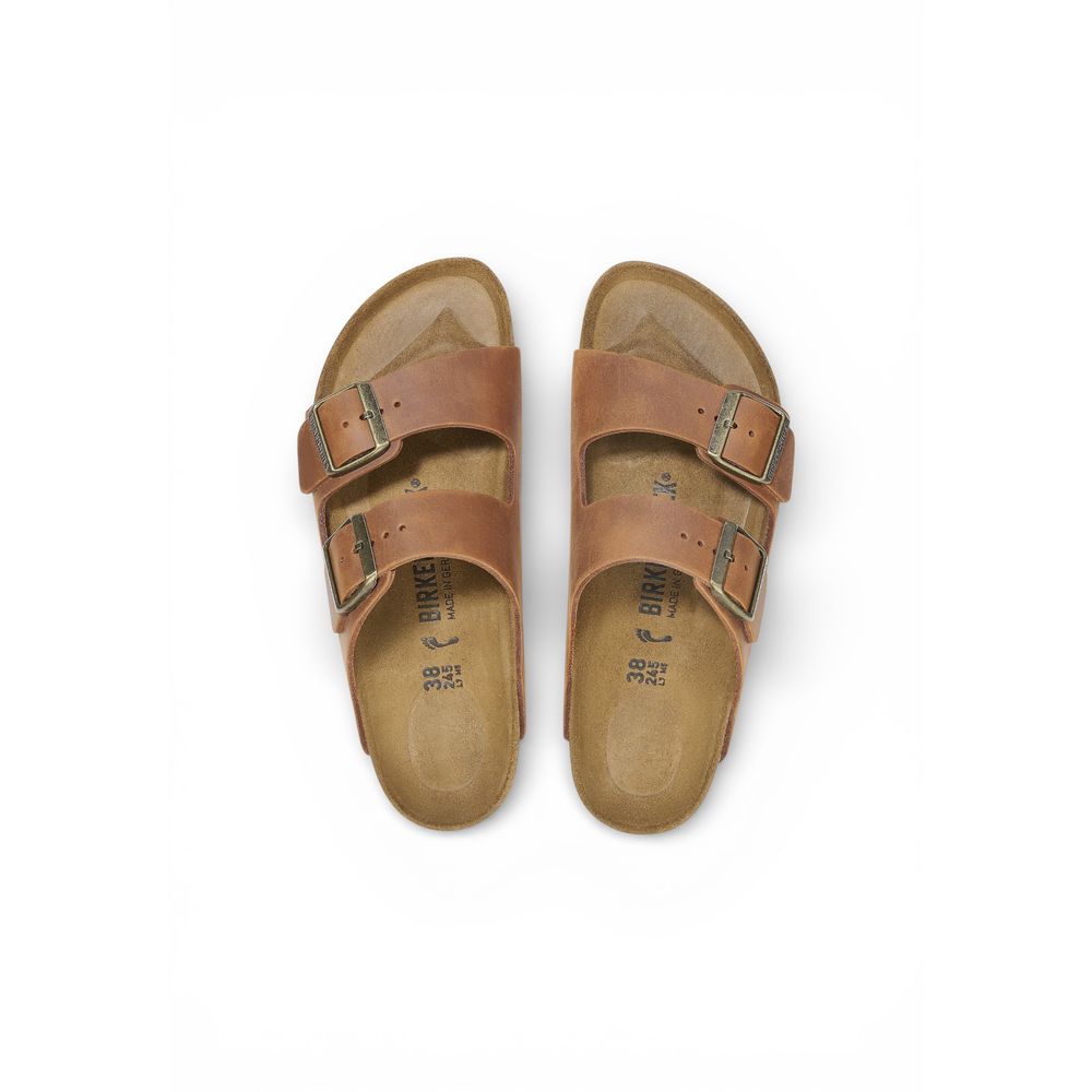 Birkenstock Arizona Brown Leather Flat Sandals for Men