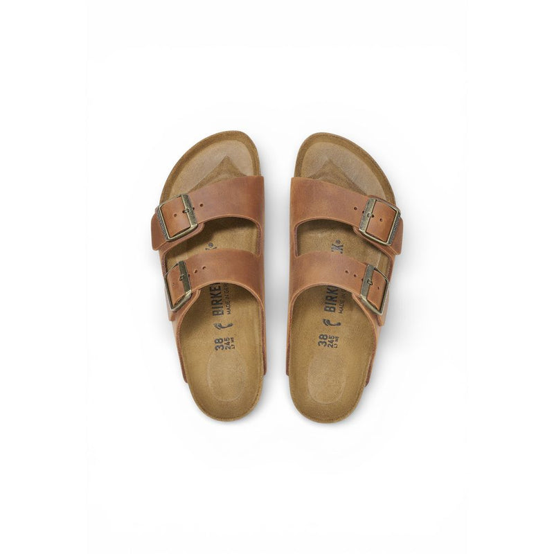 Birkenstock Arizona Brown Leather Flat Sandals for Men