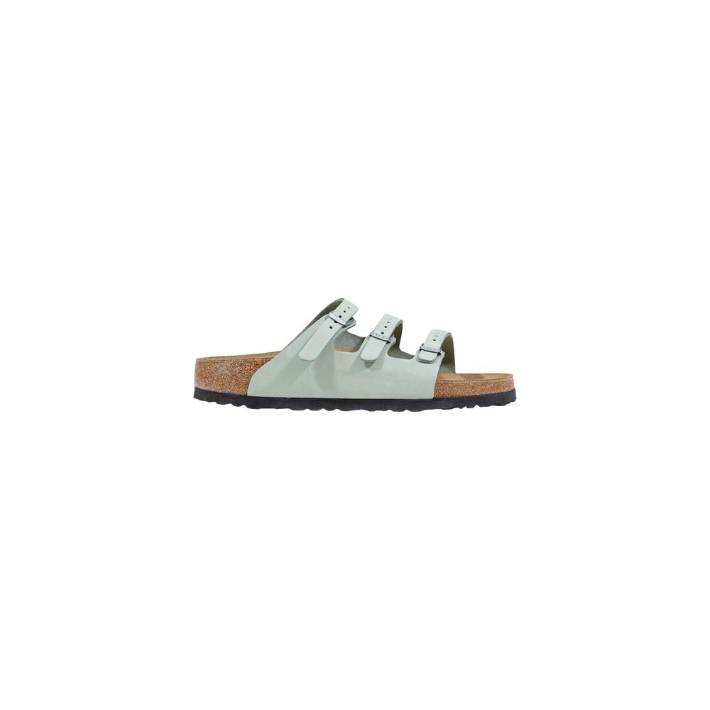 Birkenstock Florida Sandales Plates en Cuir Vert pour Femmes