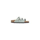 Birkenstock Florida Sandales Plates en Cuir Vert pour Femmes