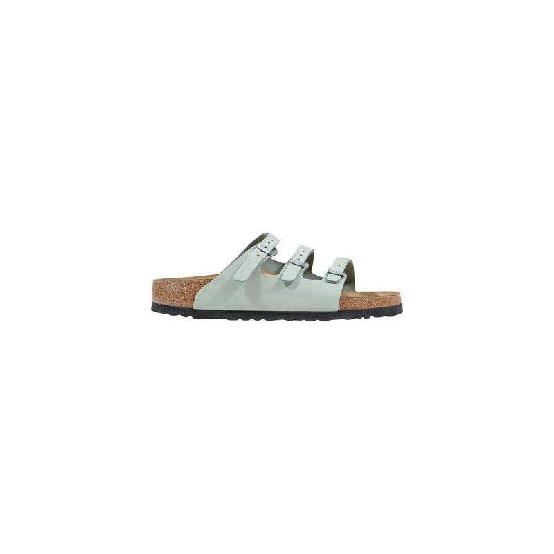Birkenstock Florida Sandales Plates en Cuir Vert pour Femmes