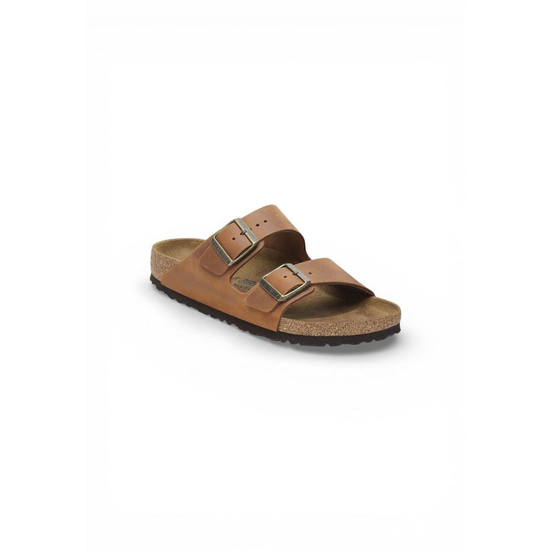 Birkenstock Arizona Brown Leather Flat Sandals for Men