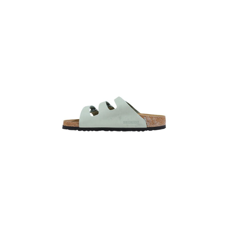 Birkenstock Florida Sandales Plates en Cuir Vert pour Femmes