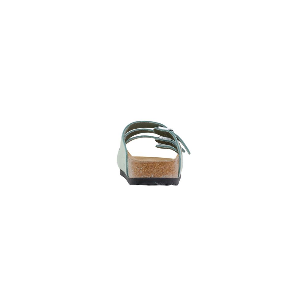 Birkenstock Florida Sandales Plates en Cuir Vert pour Femmes