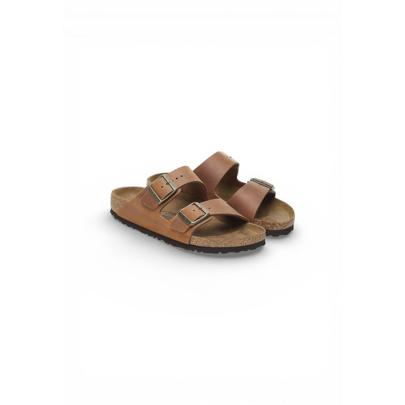 Birkenstock Arizona Brown Leather Flat Sandals for Men