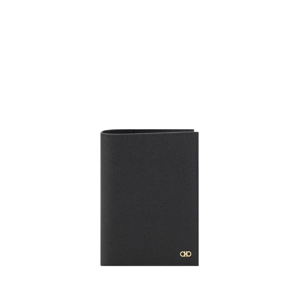 Portefeuille Ferragamo Bos Taurus en cuir de veau noir