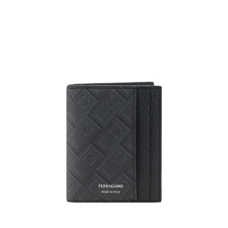 Portefeuille Ferragamo Bos Taurus en cuir de veau noir