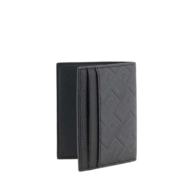 Portefeuille Ferragamo Bos Taurus en cuir de veau noir