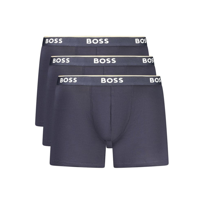 Hugo Boss Blue Cotton Men Boxer Short - Comfort Meets Style