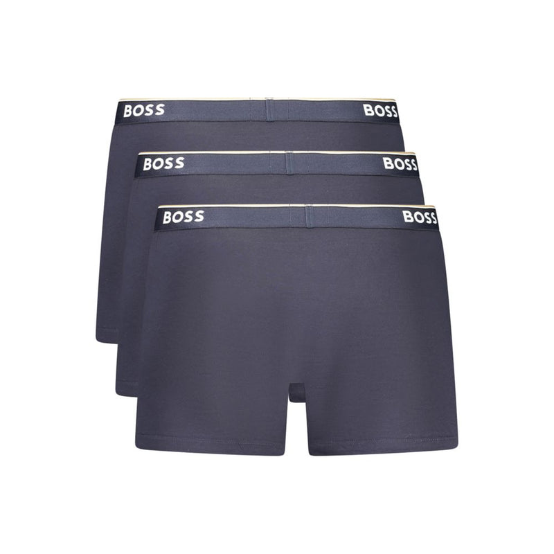 Hugo Boss Blue Cotton Men Boxer Short - Comfort Meets Style