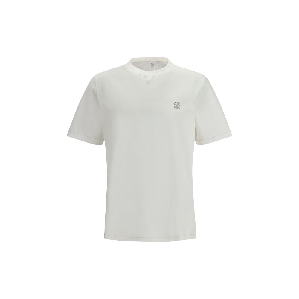 T-shirt en coton blanc Brunello Cucinelli