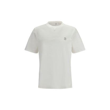 T-shirt en coton blanc Brunello Cucinelli