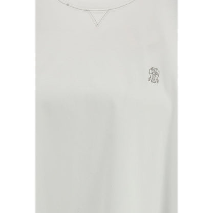 T-shirt en coton blanc Brunello Cucinelli