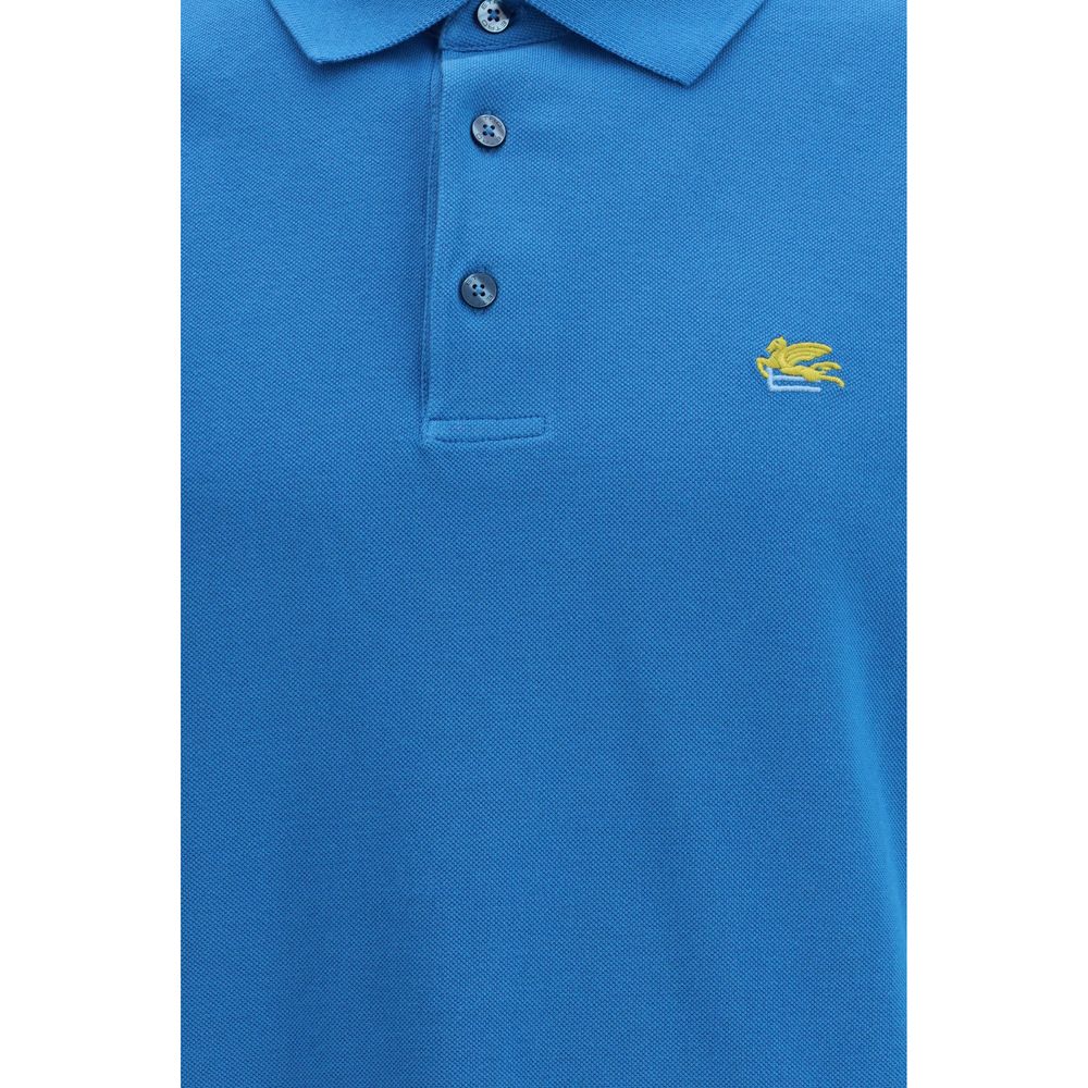 Etro Roma Blue Cotton Polo Shirt for Men