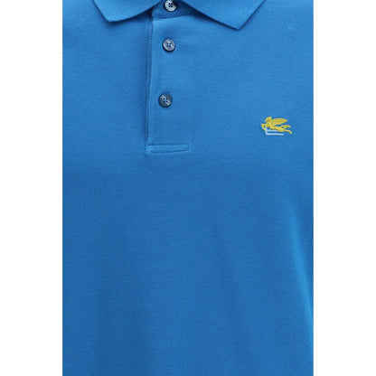 Etro blauwe katoenen poloshirt