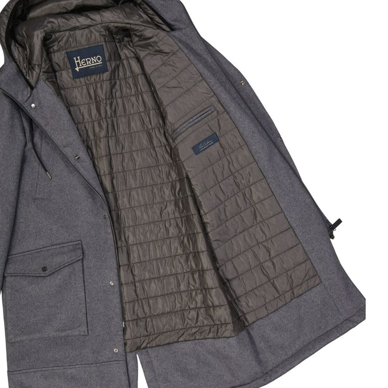 Herno Gray Cashmere Coat for Men - Luxurious Warmth