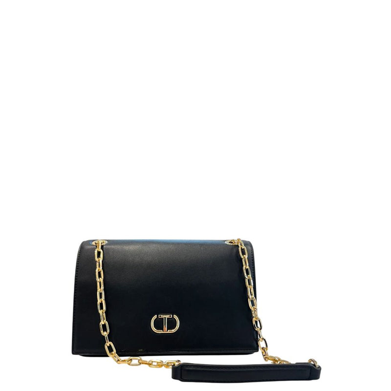 Twinset Black PU Chain Crossbody Bag for Women - Chic & Versatile