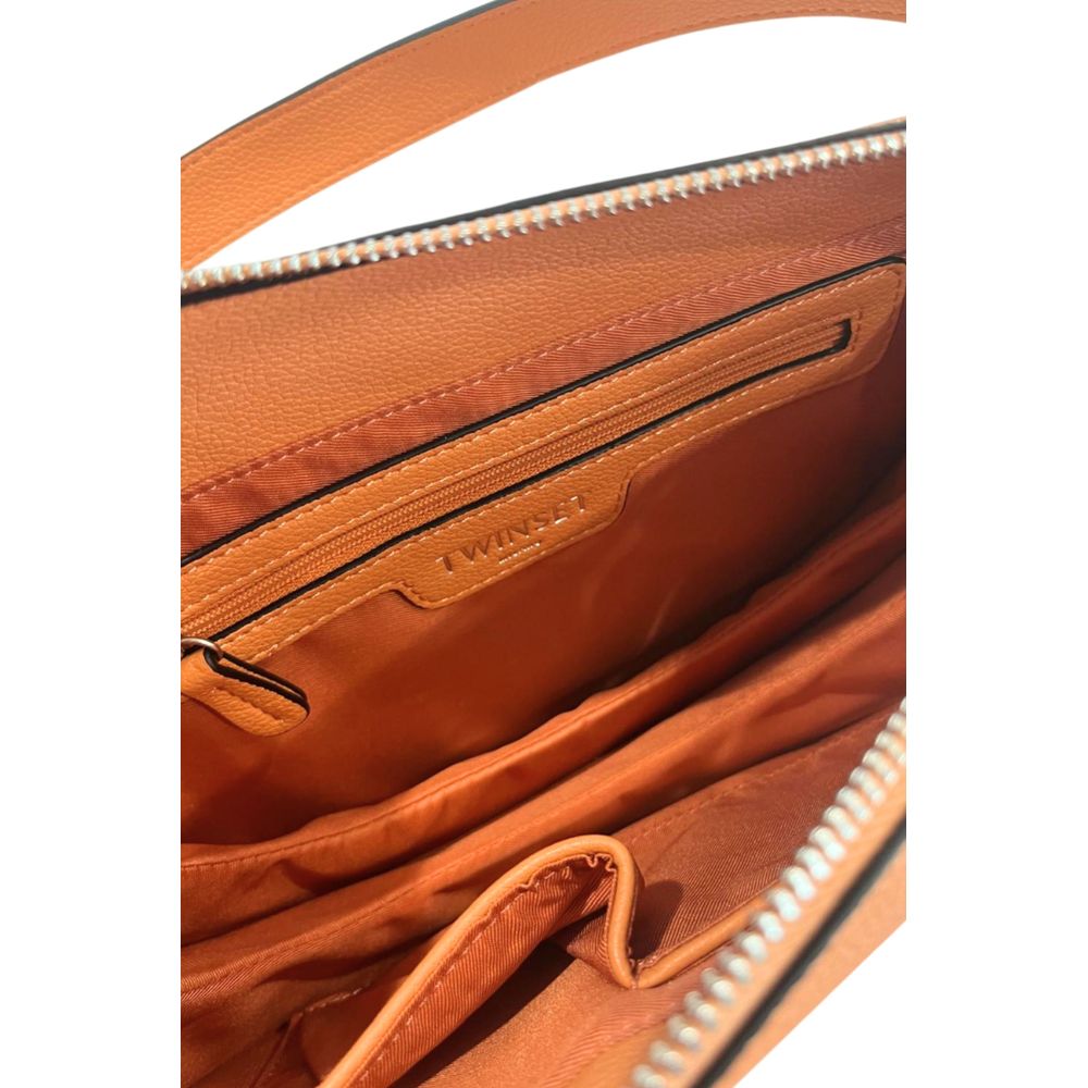 Sac à bandoulière en polyuréthane orange Twinset