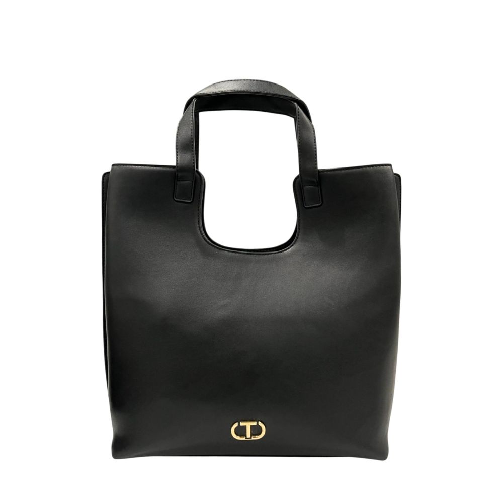 Twinset Black PU Women Shoulder Bag - Chic & Functional