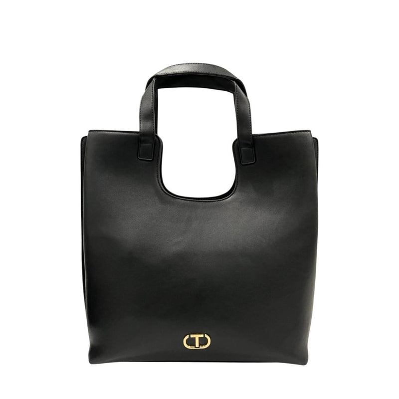 Twinset Black PU Women Shoulder Bag - Chic & Functional