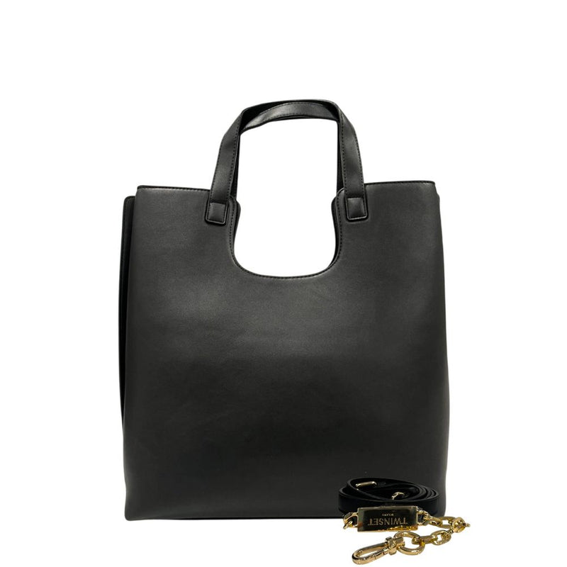Twinset Black PU Women Shoulder Bag - Chic & Functional