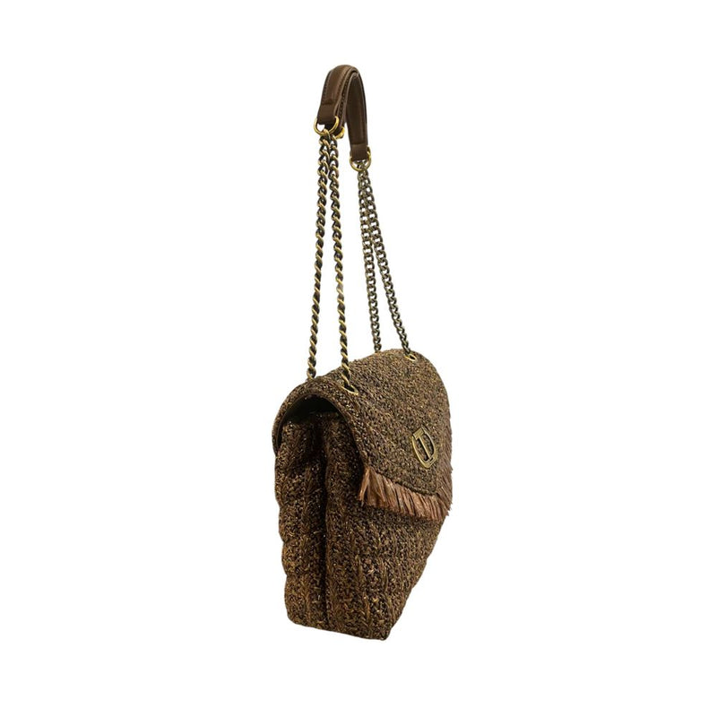 Sac à bandoulière en polypropylène marron Twinset
