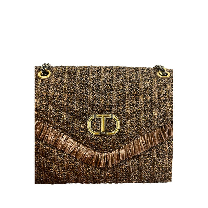 Sac à bandoulière en polypropylène marron Twinset