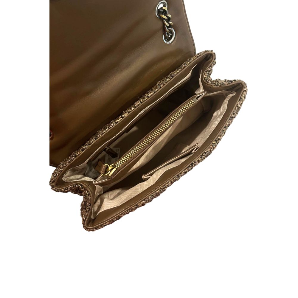 Sac à bandoulière en polypropylène marron Twinset