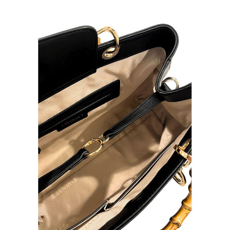 Twinset Black PU Handbag for Women - Elegant & Versatile
