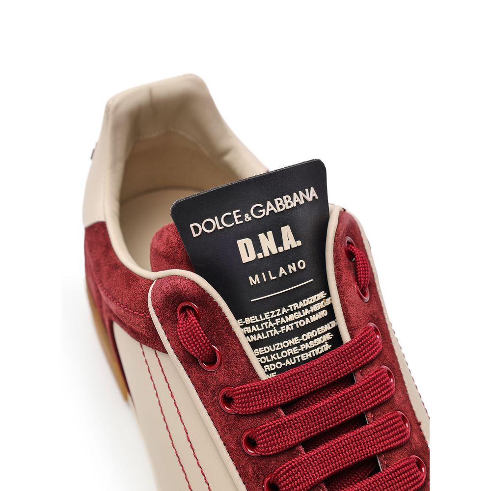 Dolce & Gabbana Prince White Leather Low Top Sneakers