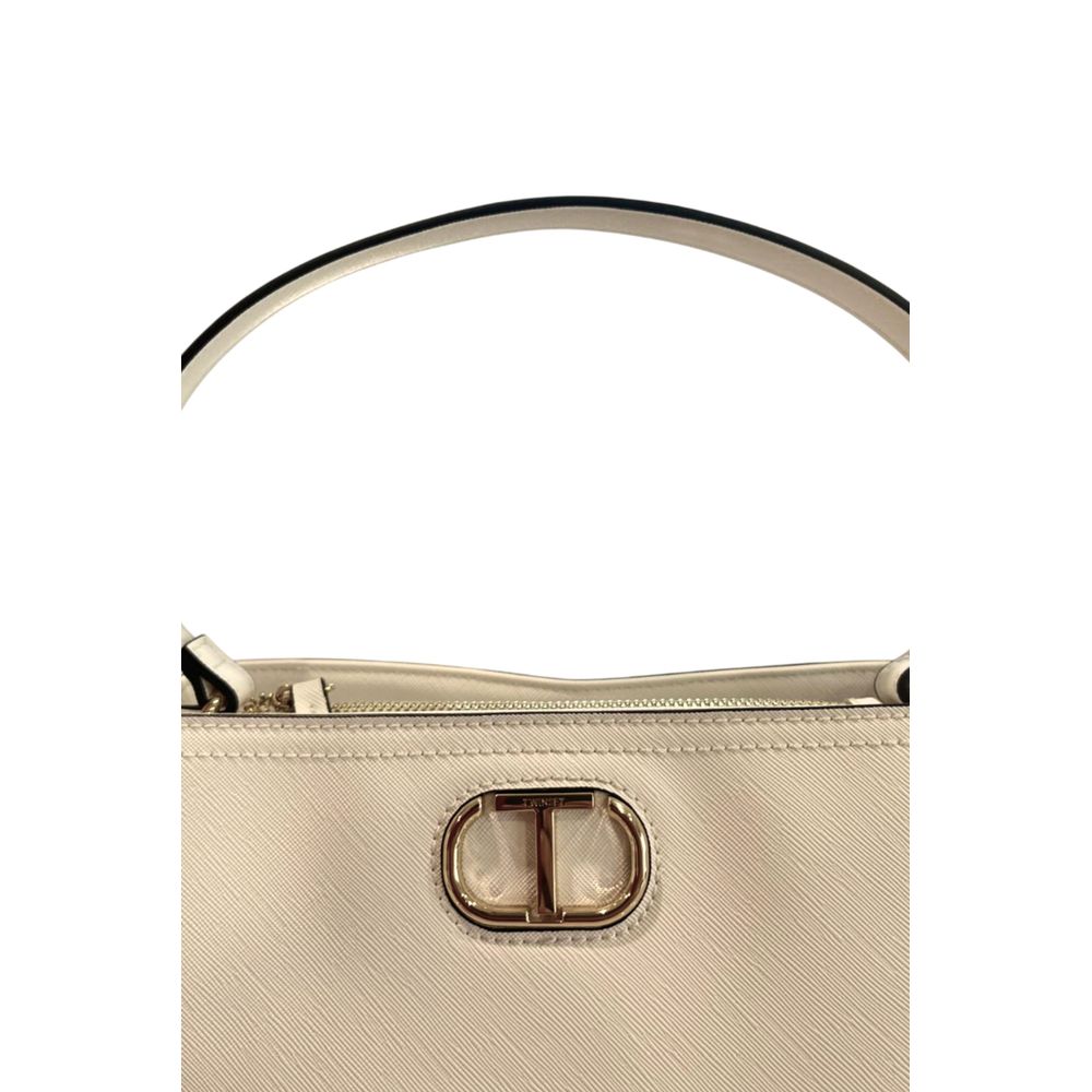 Twinset White PU Women Handbag - Chic Elegance