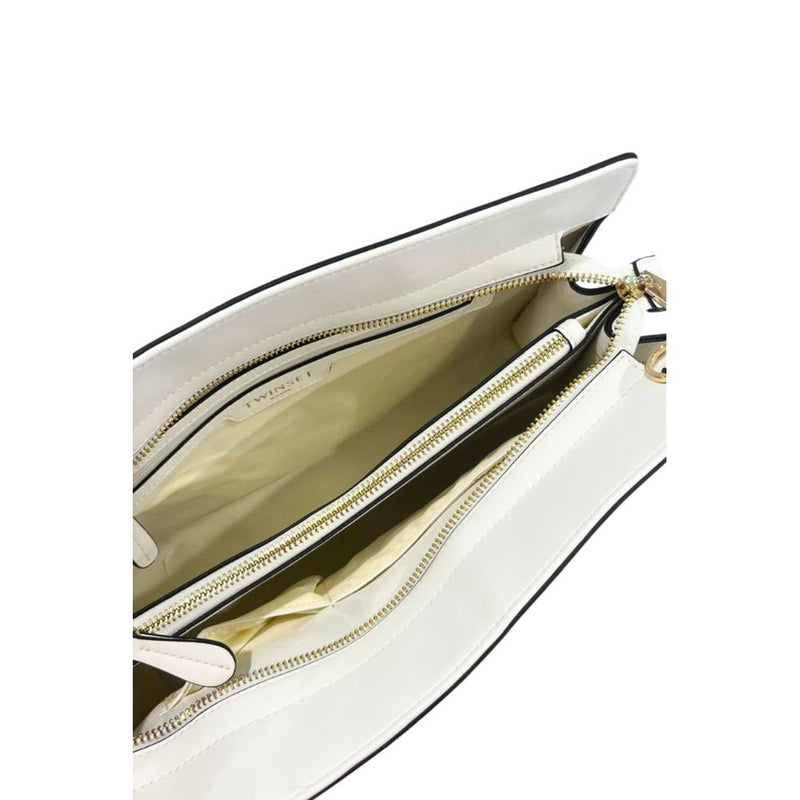 Twinset White PU Women Shoulder Bag - Modern Elegance