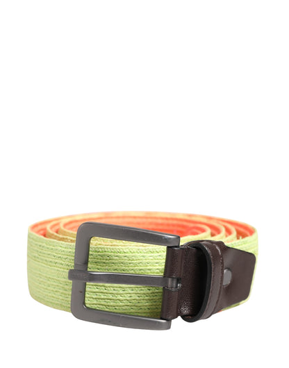 Malo Groen Oranje Gevlochten Metalen Gesp Taille Riem