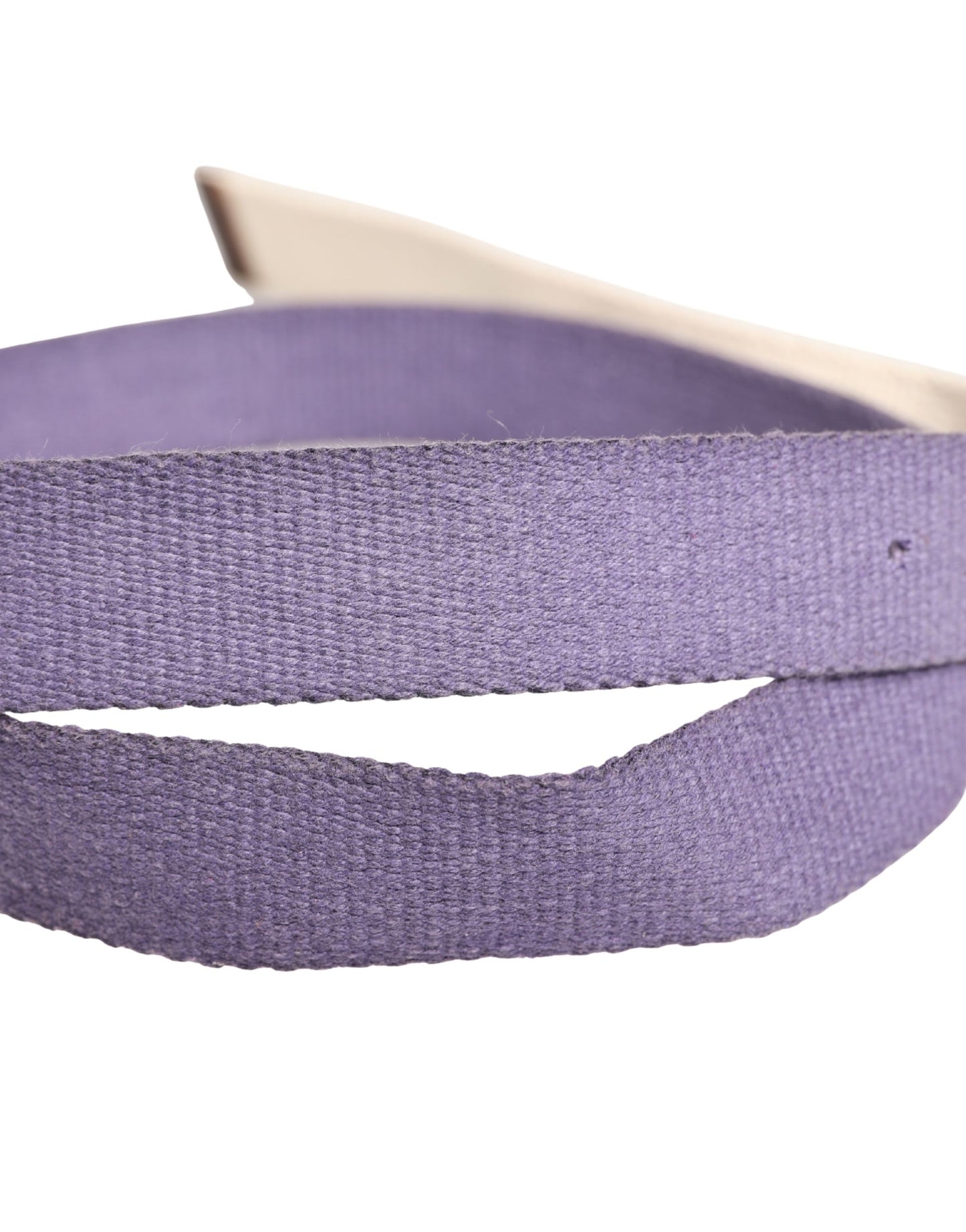 Ermanno Scervino Heren Paars Canvas Zilverkleurige Metalen Gesp Riem