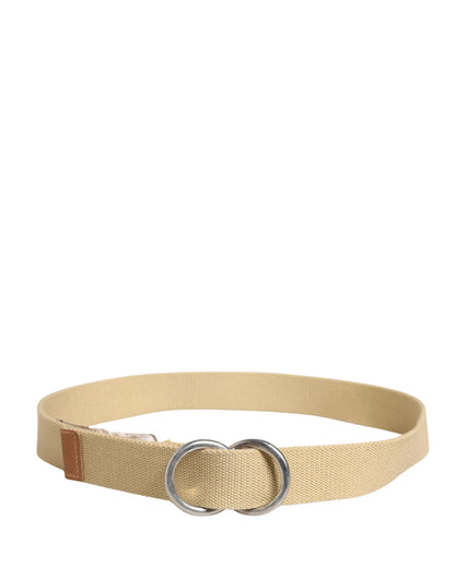 GF Ferre Heren Beige Canvas Zilveren Metalen Gesp Cintura Riem