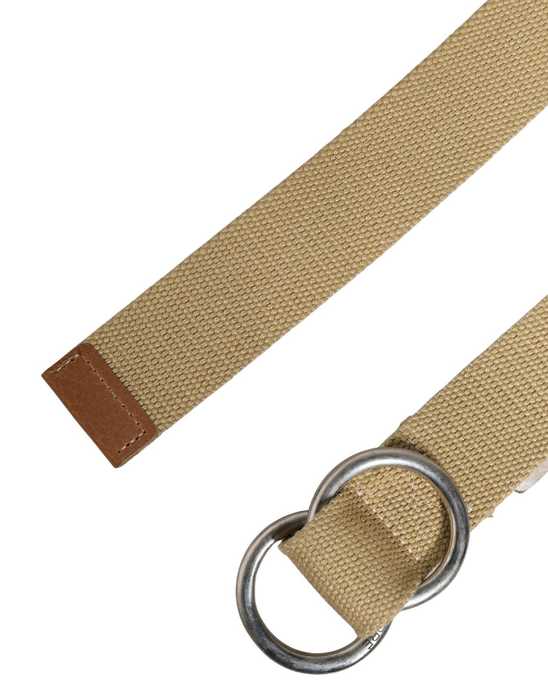 GF Ferre Men Beige Canvas Silver Metal Buckle Belt