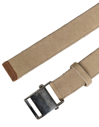 GF Ferre heren beige canvas zilveren metalen gesp Cintura riem
