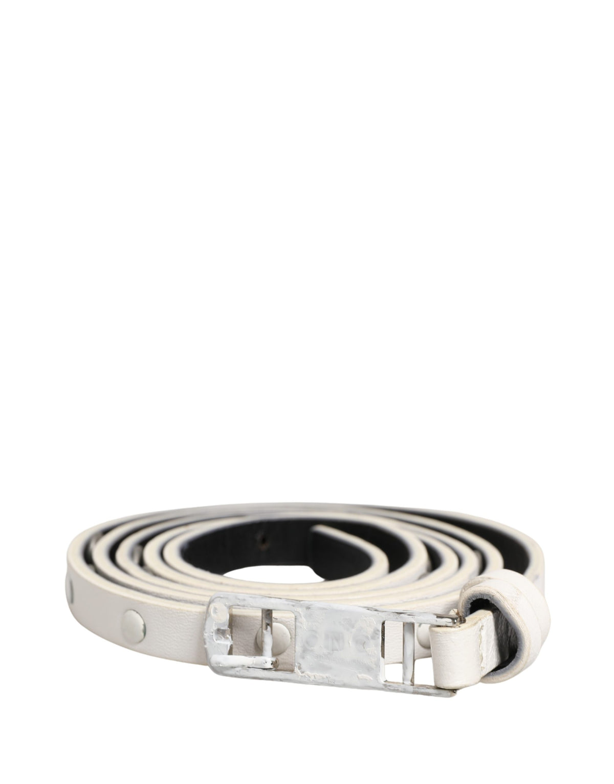 Costume National Witte Leren Studded Cintura Riem
