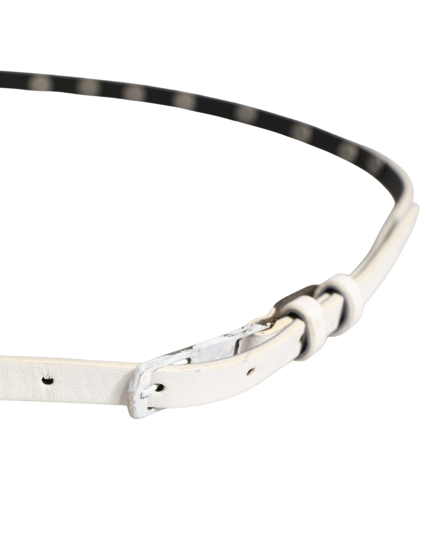 Ceinture en cuir blanc clouté Costume National