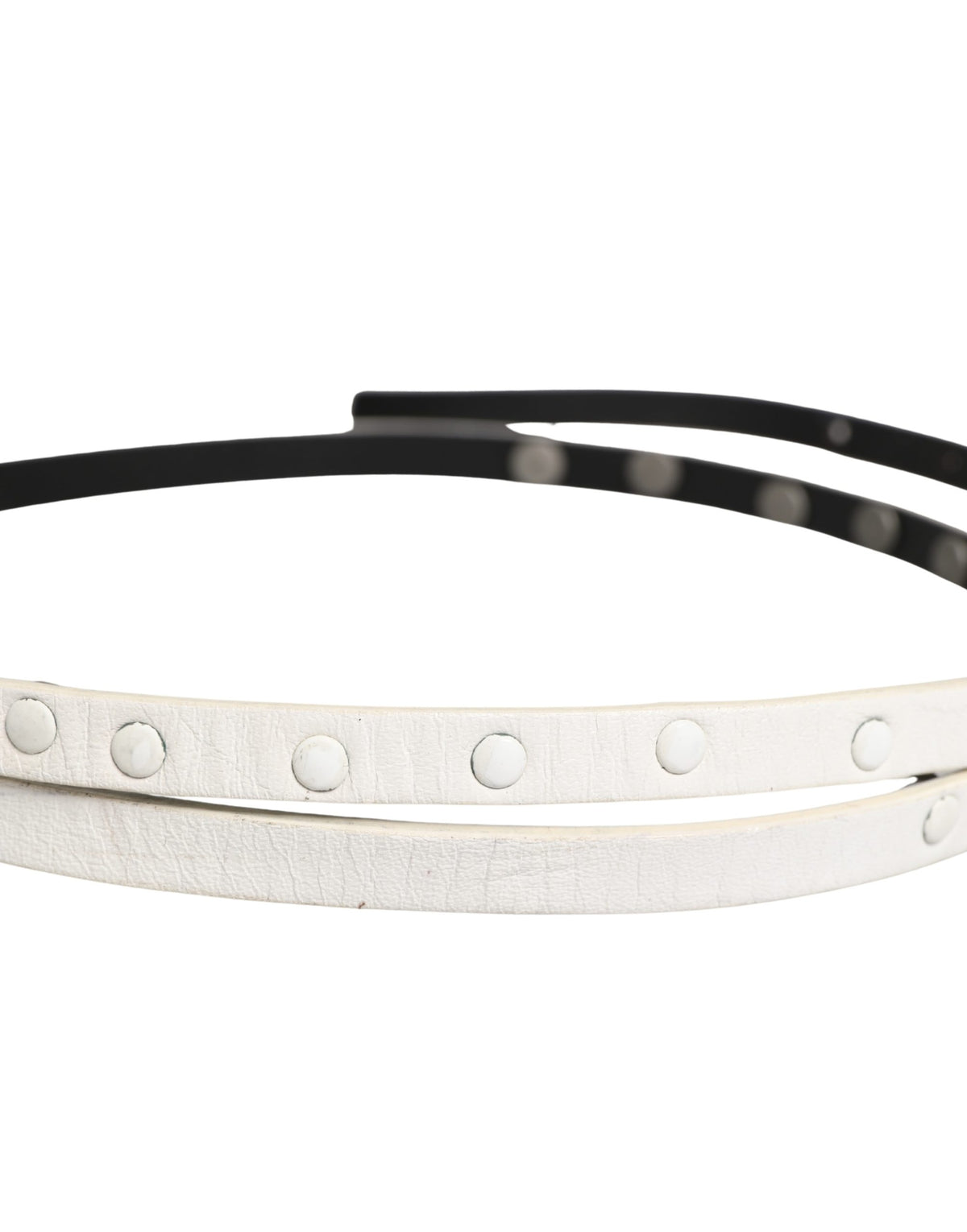 Costume National Witte Leren Studded Cintura Riem