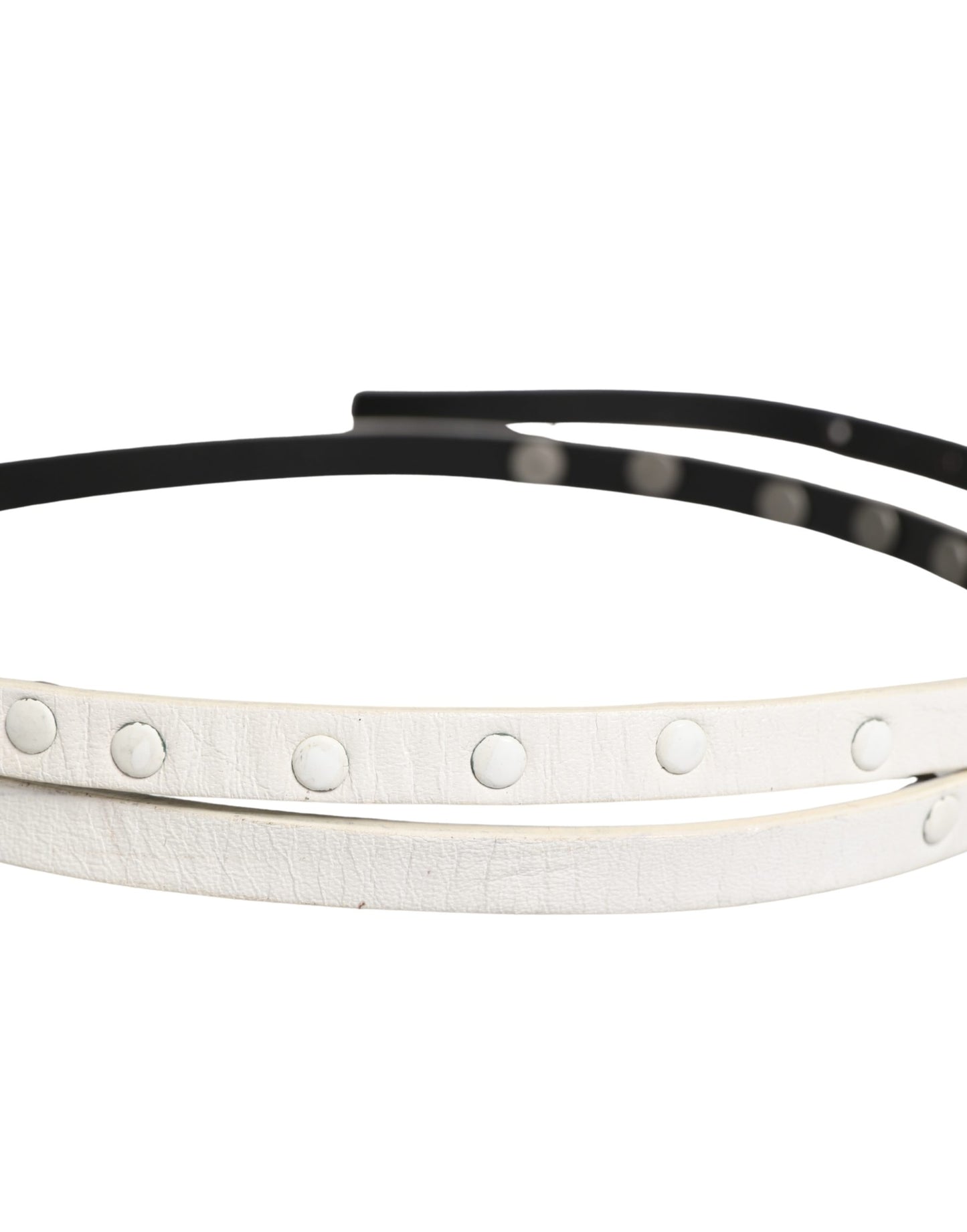 Ceinture en cuir blanc clouté Costume National