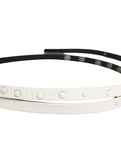 Ceinture en cuir blanc clouté Costume National