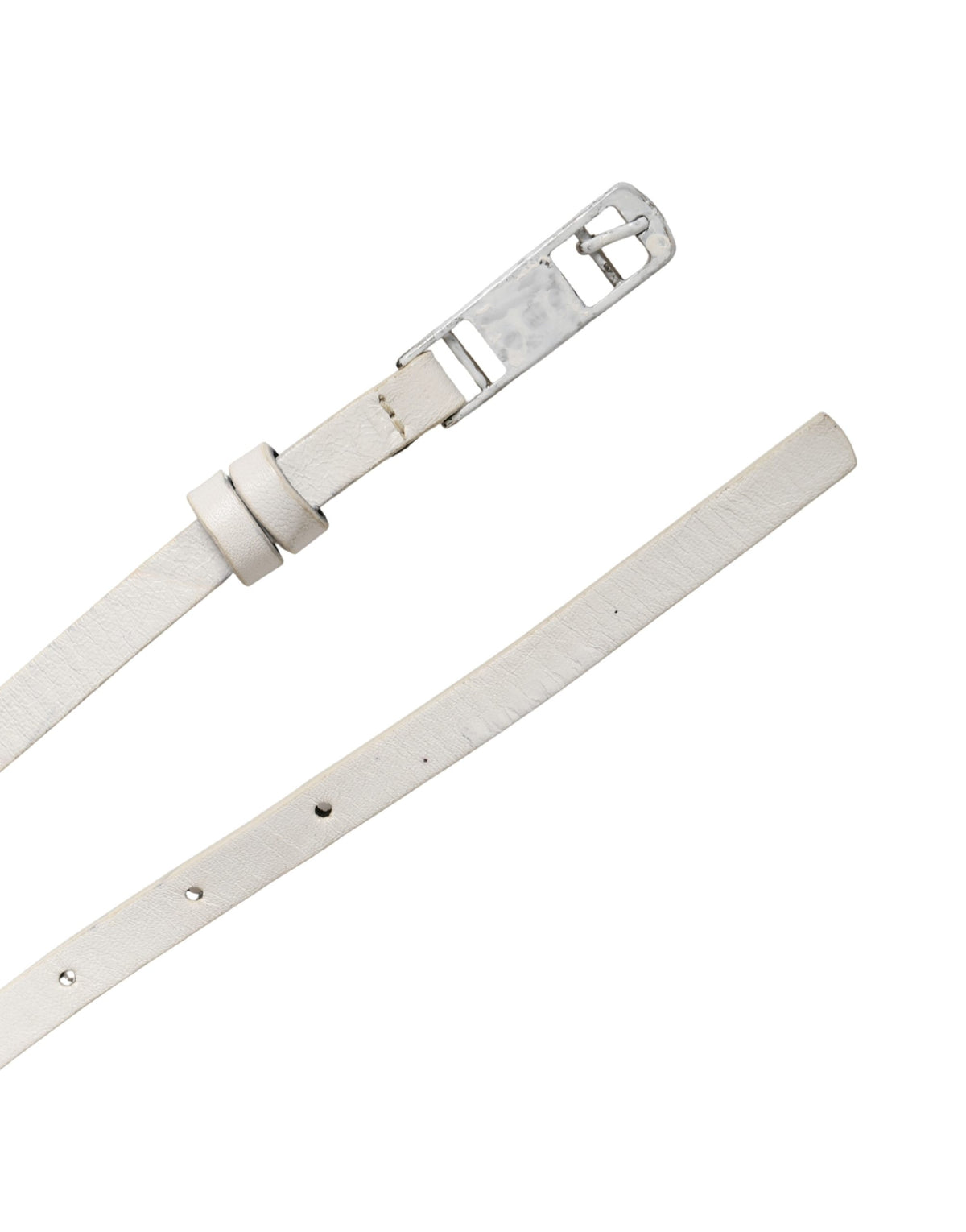 Costume National Witte Leren Studded Cintura Riem