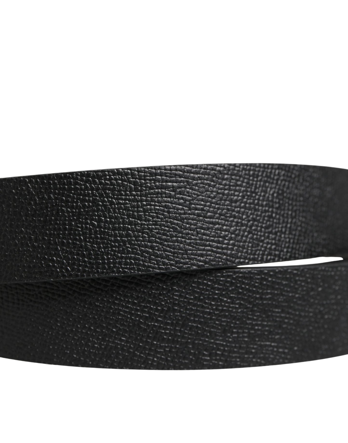 Ceinture Dolce &amp; Gabbana pour homme en cuir de veau noir avec logo et boucle métallique