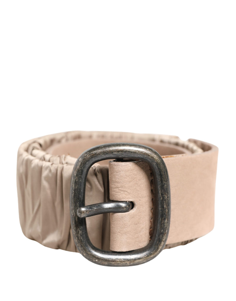 GF Ferre Women Beige Waist Belt with Silver Metal Buckle