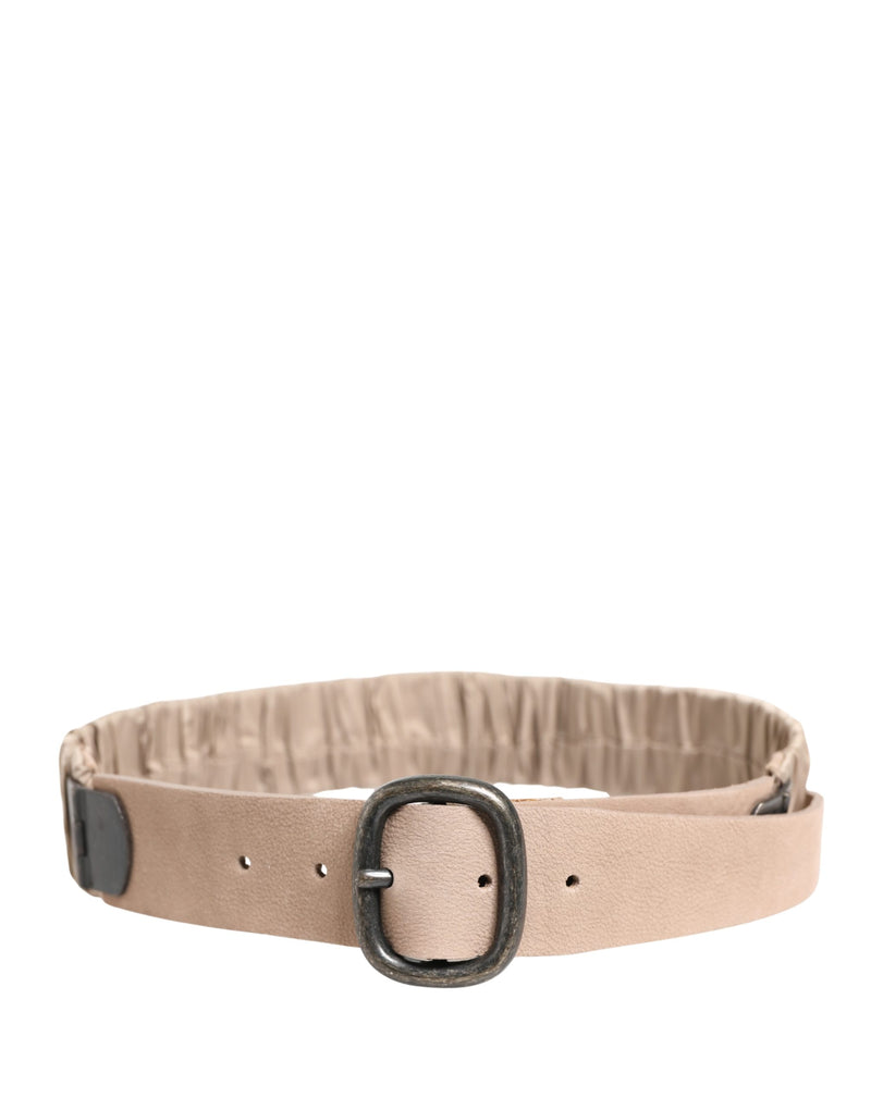 GF Ferre Women Beige Waist Belt with Silver Metal Buckle