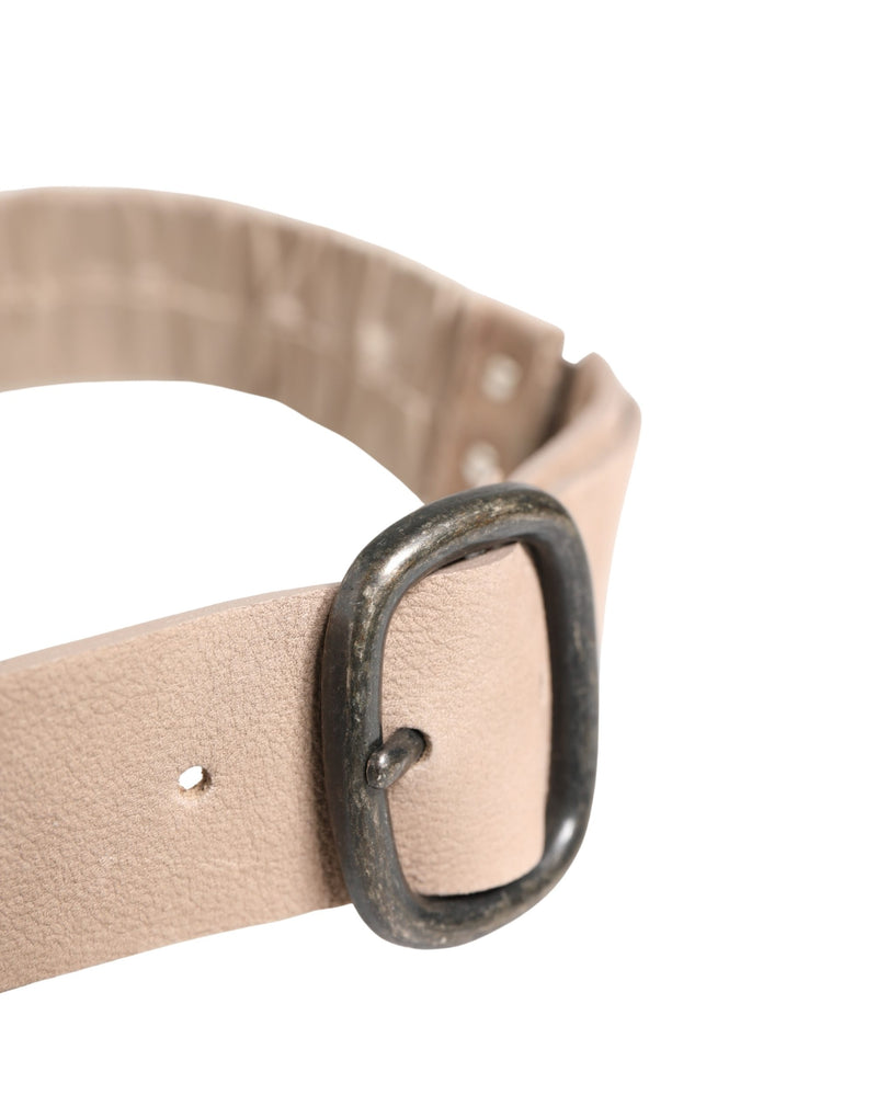 GF Ferre Women Beige Waist Belt with Silver Metal Buckle