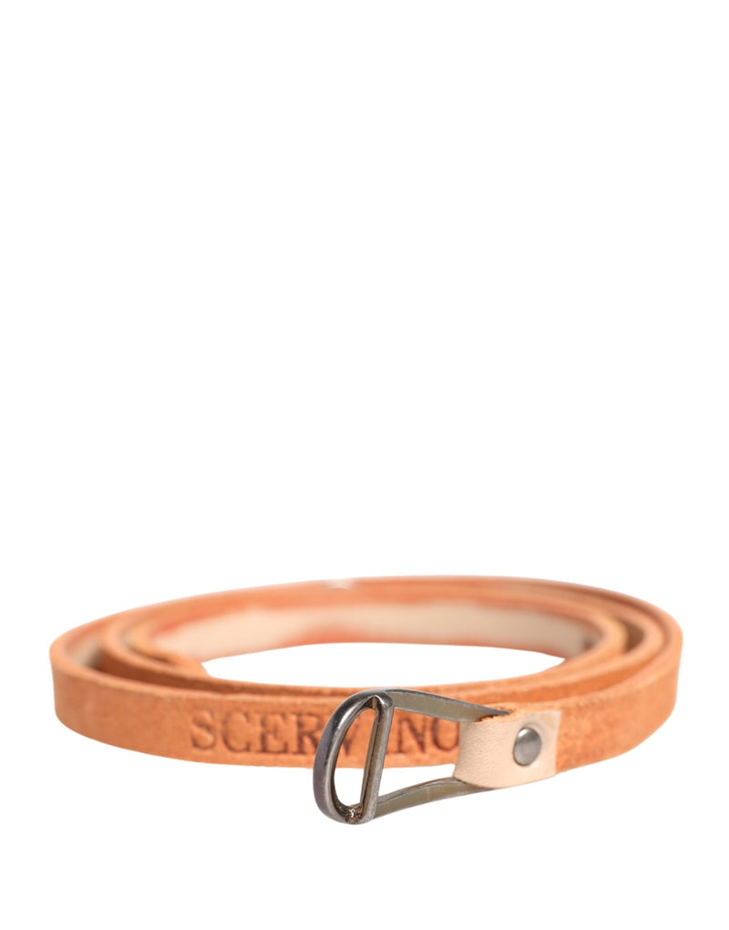 Ceinture Skinny Femme Orange avec Boucle Métallique Argent Scervino Street
