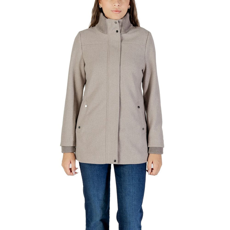 Street One Gray Polyester Coat with Knit Details - Model 202113